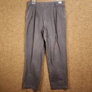 Dockers Men Khaki Pants 34x33 Gray Pleated-Front Pockets Khakis Canvas Chinos